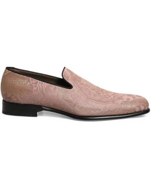 Dolce & Gabbana Mocassins Sans Lacets En Brocart - Pink