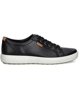 Ecco Soft 7 Leather Trainers - Black