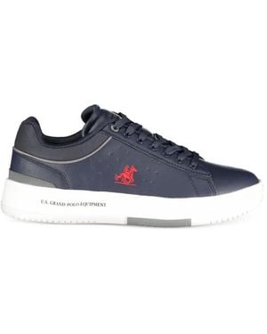 U.S. Grand Perforated Logo-Patch Trainers - Blue