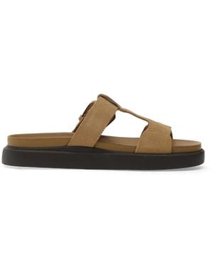 Clarks Aristella West Buckle-Fastening Flat Sandals - Brown