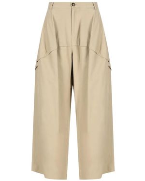 Loewe Layered-Detail Wide-Leg Pants - Natural