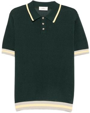 Les Deux Polo En Dentelle À Bords Rayés - Green