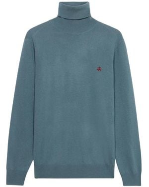 Brooks Brothers Embroidered Turtleneck Jumper - Blue