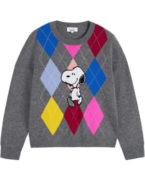 Chinti & Parker Snoopy Pullover Mit Argylemuster - Blau