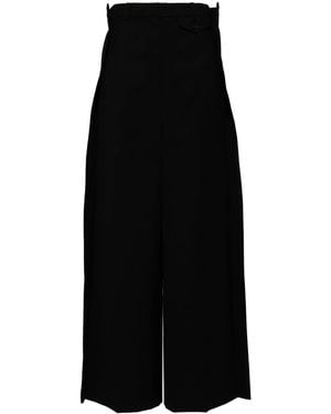 Pushbutton Pantaloni Ampi Con Piega Laterale - Nero