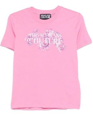Versace Jeans Couture Logo-Print T-Shirt - Pink