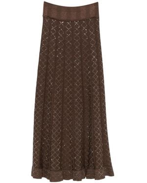Sandro Elasticated-Waistband Maxi Skirt - Brown