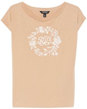 Ralph Lauren Top Con Ricamo A Fiori - Neutro