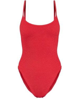 Hunza G Pamela テクスチャード ワンピース水着 - レッド