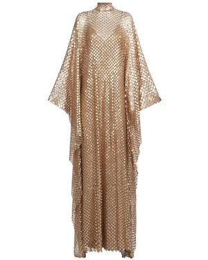 Taller Marmo Deserto Sequin-Embellished Maxi Kaftan Dress - Natural