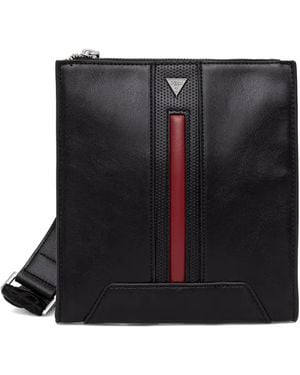 Guess Torino Logo-Plaque Messenger Bag - Black