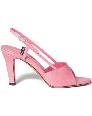 Miu Miu Slingback Leather Sandals - Pink