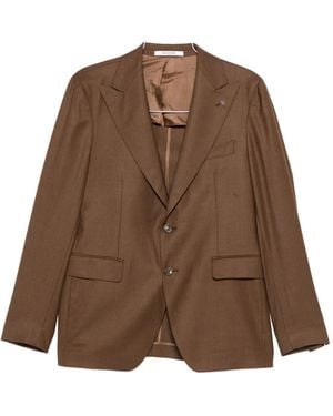 Tagliatore ピークドラペル シングルスーツ - ブラウン
