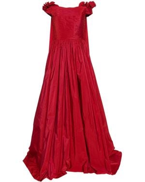 Elie Saab Cape-Effect Taffeta Gown - Red