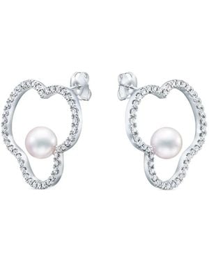 Tasaki Pendientes Chants Signature Grandes Con Diamantes Y Perla De Akoya - Blanco