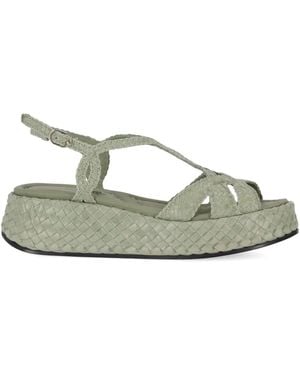 LA ROSE Maui Platform Sandals - Green