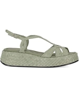 LA ROSE Maui Platform Sandals - Green