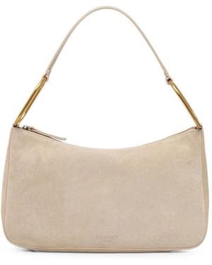 Twinset Medium Liliane Suede-Tone Hardware Shoulder Bag - Natural