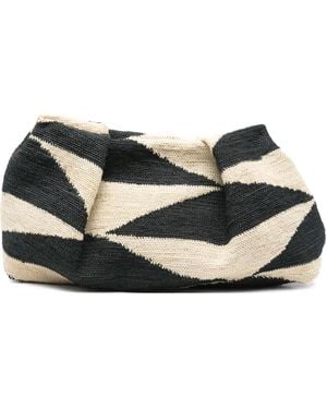 Sensi Studio Sisal Clutch Bag - Black