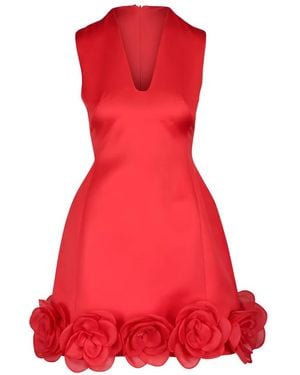 LEO LIN Bree Floral-Appliqué Sleeveless Mini Dress - Red