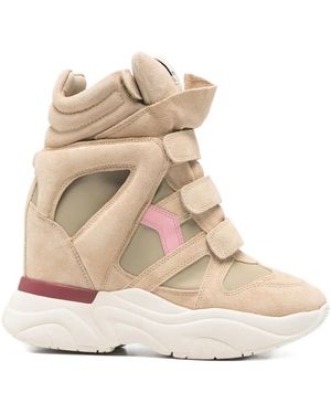 Isabel Marant Touch-Straps Platform Ankle Boots - Natural