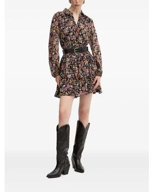 Desigual Floral-Print Smock Mini Dress - Brown