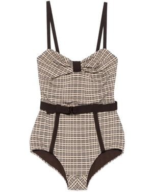 Antonio Marras Belted Patterned Top - Brown
