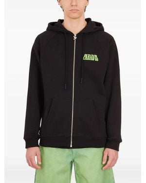 3.PARADIS Zip-up cotton hoodie - Negro