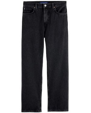 Scotch & Soda Pitch Logo-Patch Straight-Leg Jeans - Black