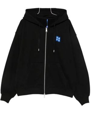Adererror Logo-Patch Zip-Up Hoodie - Black