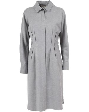 Antonelli Hemdkleid mit Falten - Grau