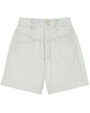 KENZO Logo-Patch Denim Short - White
