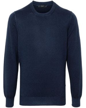 Fay Maglione Con Ricamo - Blu