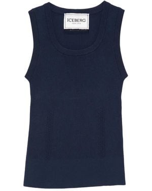Iceberg Scoop-Neck Tank Top - Blue