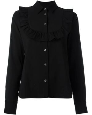 Maison Kitsuné Maison Kitsuné Ruffled Panel Shirt - Black