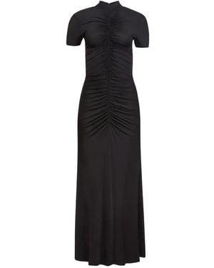 Toccin Gracelyn Mock-Neck Ruched Midi Dress - Black