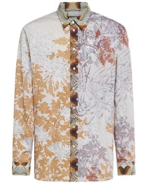 Pierre Louis Mascia Diomede Floral-Print Longsleeve Shirt - White