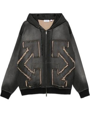 Off-White c/o Virgil Abloh Hoodie Zippé in Black for Men | Lyst