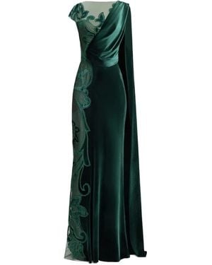 Gemy Maalouf Draped Velvet Dress - Green