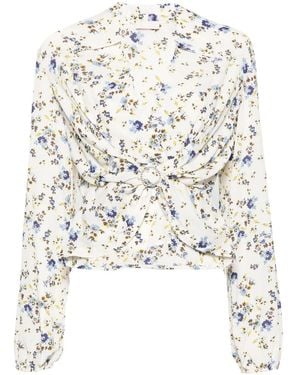 Liu Jo Floral-Print Crepe Blouse - White
