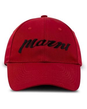 Marni Logo Baseballkappe - Rot