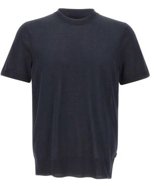 BOSS Nottano Short-Sleeve Silk Jumper - Blue
