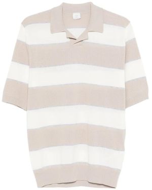 Eleventy Striped Short-Sleeve Knitwear - White