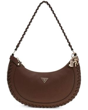 Guess Petra Whipstitch-Trim Shoulder Bag - Brown