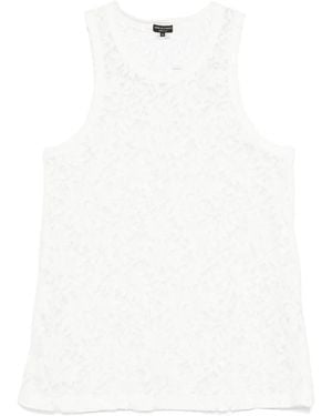 Comme des Garçons Floral-Lace Tank Top - White