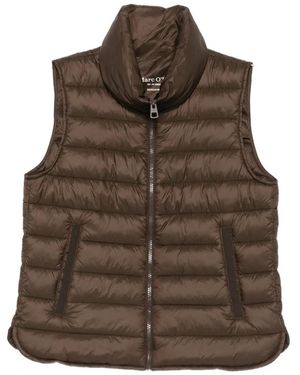 Marc O' Polo Quilted High-Neck Gilet - Brown
