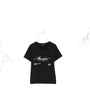 Moncler Embroidered-Logo Cotton T-Shirt - Black
