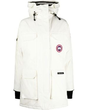 Canada Goose Plumífero con parche y logo - Blanco