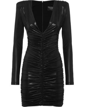 Philipp Plein Ls Shiny Mini Dress - Black