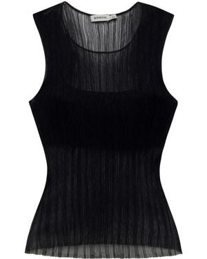 Jonathan Simkhai Oakley Semi-Sheer Tank Top - Black